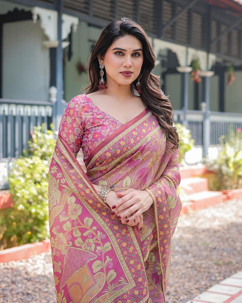 Vasthrlay Turquoise Embroidery Traditional Saree