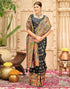Vasthrlay Banarasi Jacquard Unstitched Grey Saree