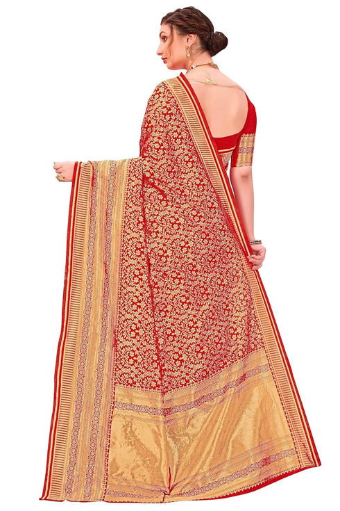 Vasthrlay Banarasi Pink Ethnic Wear