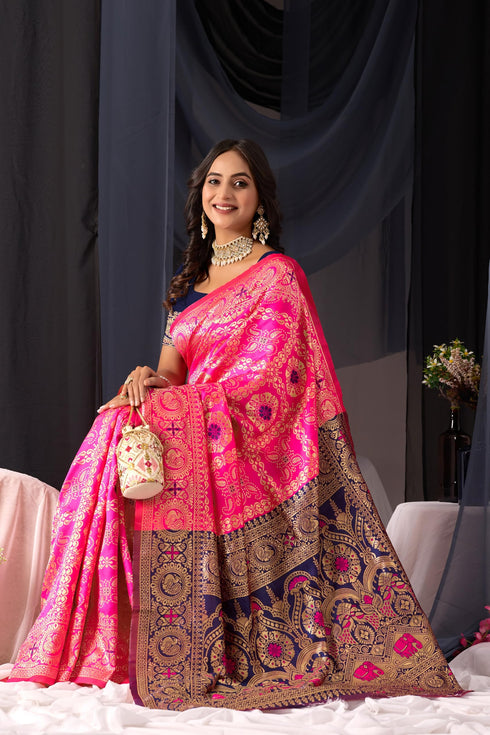 Vasthrlay Red Silk Saree