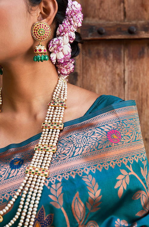 Vasthrlay Banarasi Floral Unstitched Saree