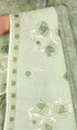 Vasthrlay Cotton Print Embroidery Green Saree