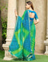 Vasthrlay Chiffon Bandhani Unstitched Green Saree