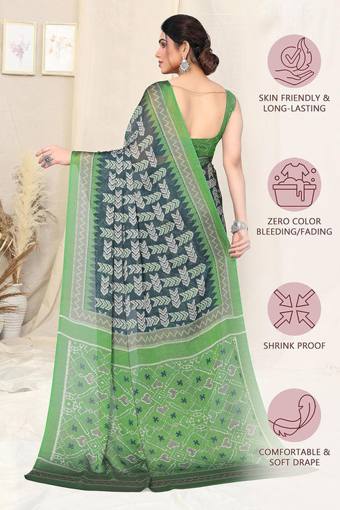 Vasthrlay Fashion Georgette Kalmkari Mehandi Ethnic Wear