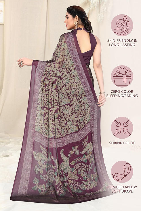 Vasthrlay Fashion Georgette Kalmkari Mehandi Ethnic Wear