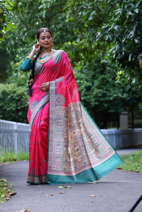 Vasthrlay Beautiful Kalamkari Contrast