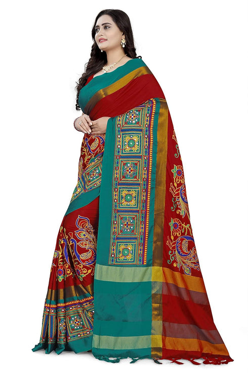 Vasthrlay Peacock Embroidered Saree