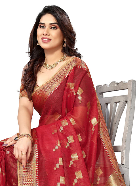 Vasthrlay Jacquard Unstitched Saree