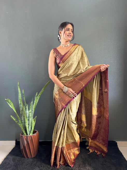 Vasthrlay Kanjivaram Blouse Traditional Pistablue