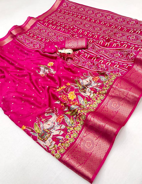Vasthrlay Kalamkari Georgette Weaving
