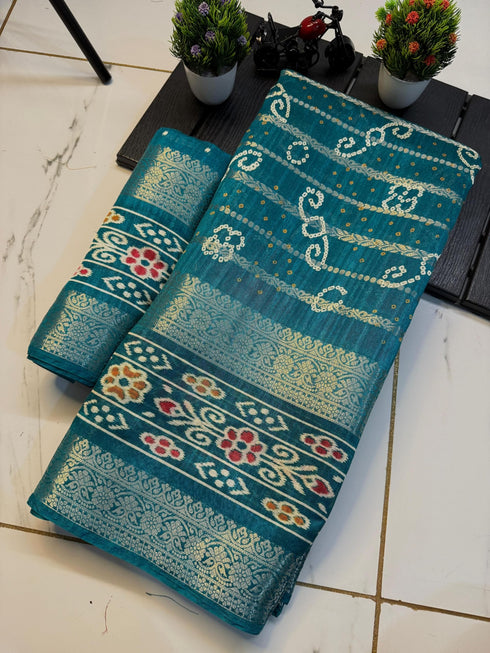 Vasthrlay Tussar Bandhani Weaving