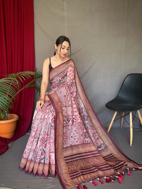 Vasthrlay Cotton Kalamkari Printed Ethnic Wear