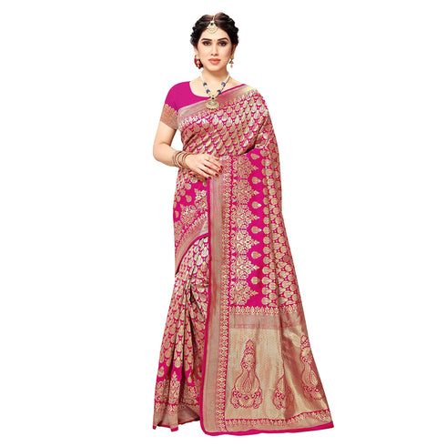 Vasthrlay Wine Kanjivaram Unstitched Saree