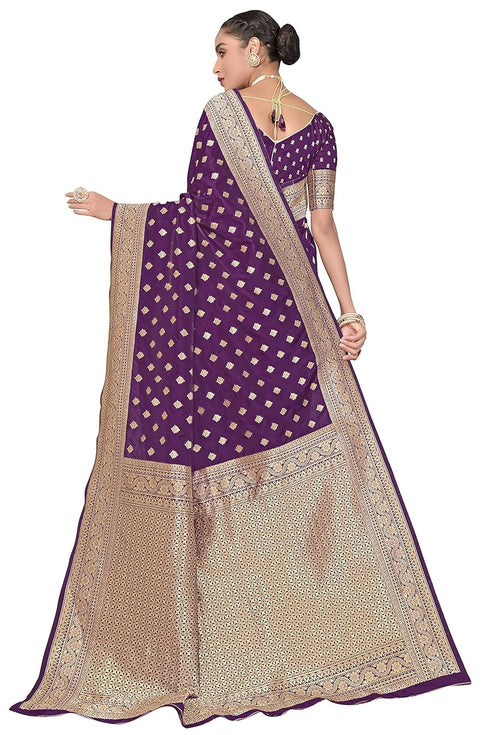 Vasthrlay Banarasi Bridal Wine Ethnic Wear