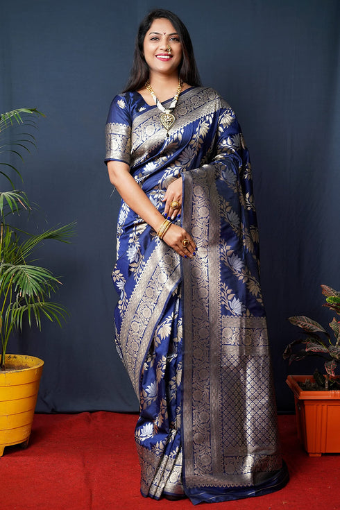 Vasthrlay Banarasi Floral Saree