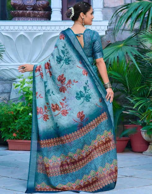 Vasthrlay Womens Unstitched Blouse White Saree