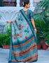 Vasthrlay Womens Blouse Blue Saree With Unstitched Blouse Piece