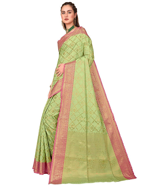 Vasthrlay Banarasi Green Ethnic Wear