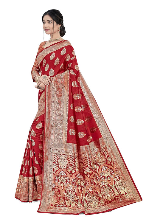 Vasthrlay Banarasi Blouse Bridal Red Ethnic Wear