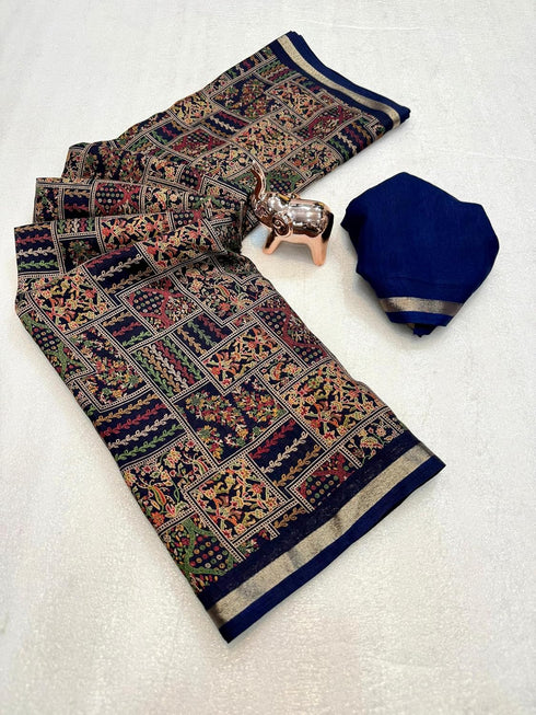 Vasthrlay Kalamkari Darkblue