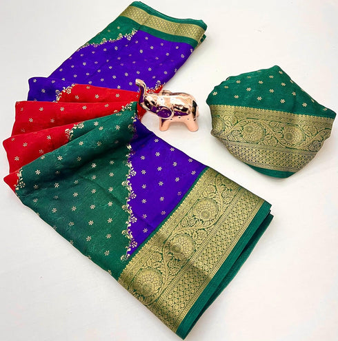 Vasthrlay Bandhani Kanjivaram Weaving
