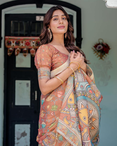 Vasthrlay Handloom Printed Saree
