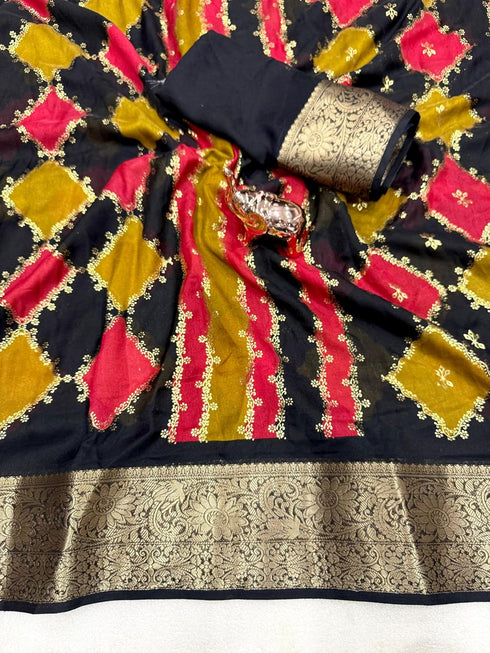 Vasthrlay Bandhani Kanjivaram Weaving