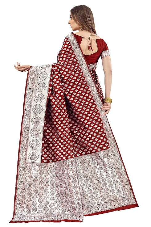 Vasthrlay Banarasi Gs Bridal Maroon Ethnic Wear