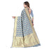 Vasthrlay Grey Kanjivaram Unstitched Saree