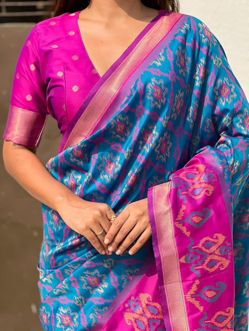 Vasthrlay Kanjivaram Patola Unstitched Ethnic Wear