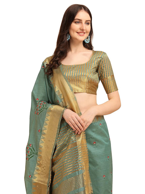 Vasthrlay Multicolor Embroidered Saree