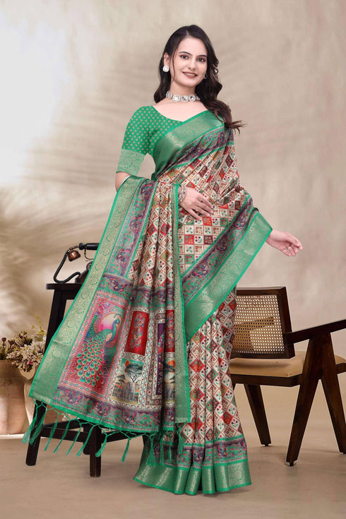 Vasthrlay Kanjivaram Unstitched Saree
