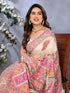 Vasthrlay Cream Kanjivaram Unstitched Saree