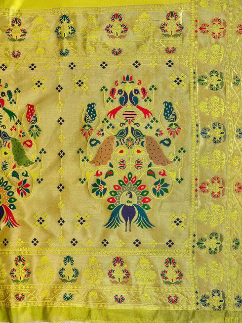 Vasthrlay Paithani Weaving Green Saree