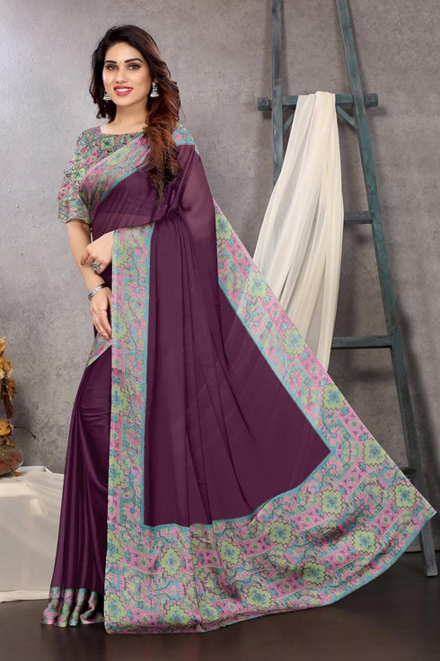 Vasthrlay Fashion Chiffon Dusty Turquoise Ethnic Wear