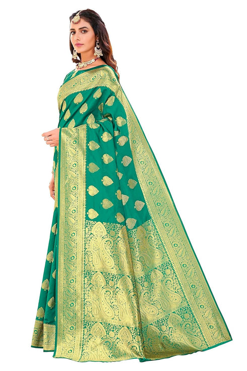 Vasthrlay Banarasi Green Ethnic Wear