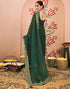 Vasthrlay Bandhani Embroidery Unstitched Rama Green Saree