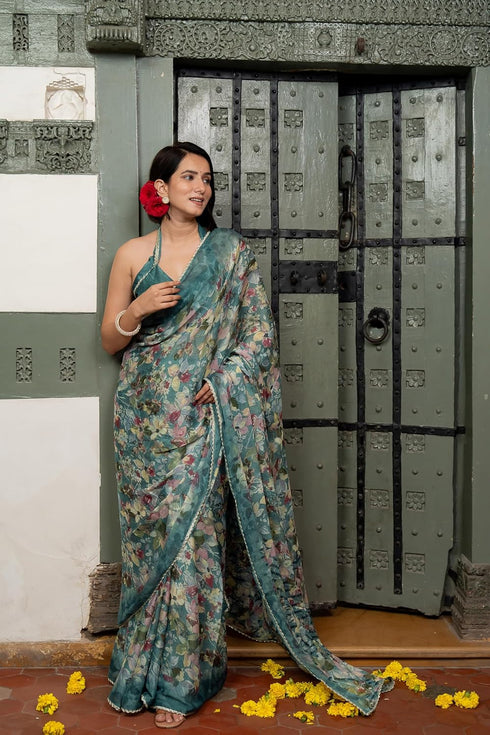Vasthrlay Fashion Georgette Dark Multicolor Ethnic Wear