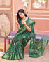 Vasthrlay Womens Printed Unstitched Navy Blue Saree