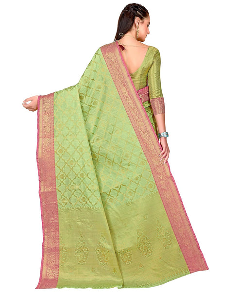 Vasthrlay Banarasi Green Ethnic Wear