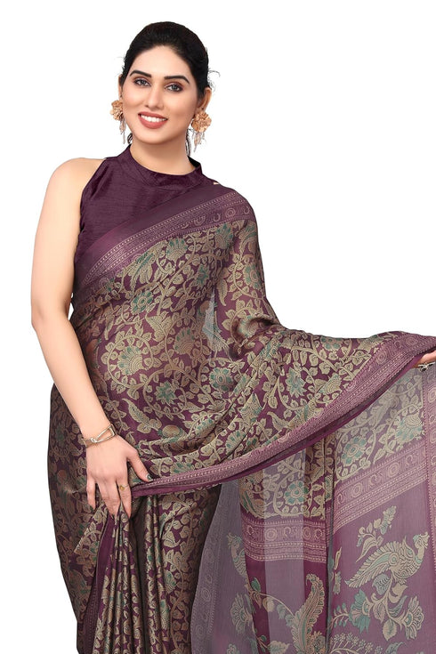 Vasthrlay Fashion Georgette Kalmkari Mehandi Ethnic Wear