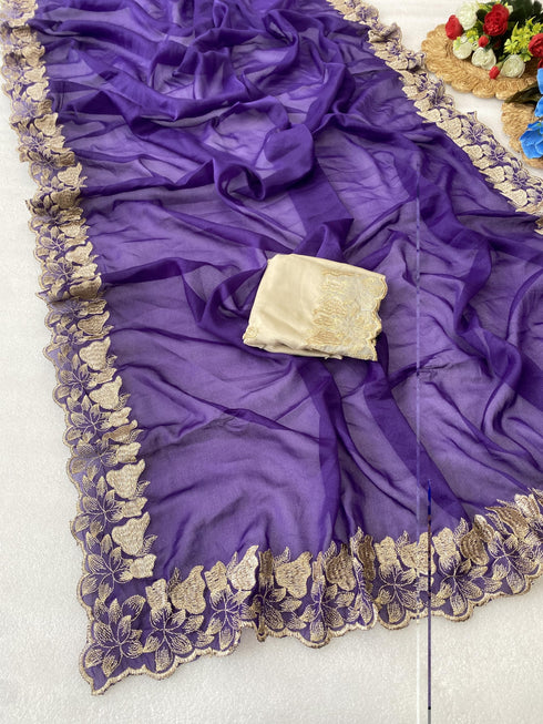 Vasthrlay Georgette Embroidery Saree