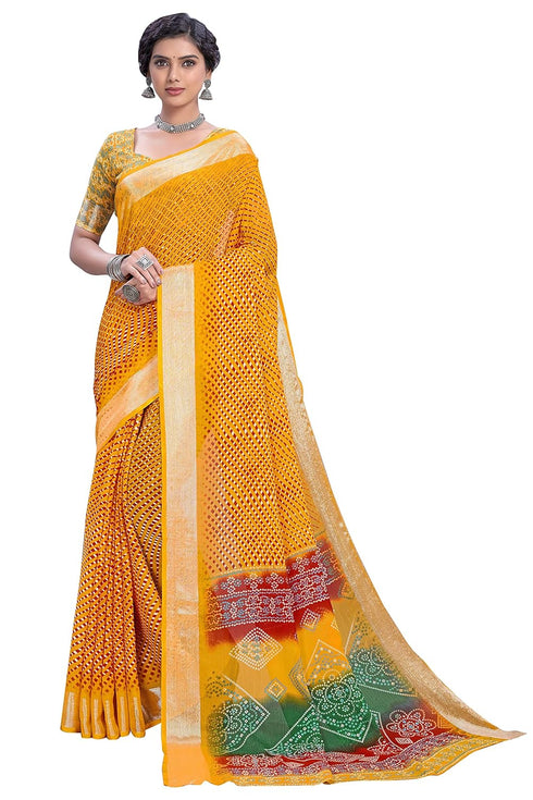 Vasthrlay Bandhani Chiffon Rani Ethnic Wear
