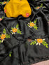 Vasthrlay Vichitra Embroidery Brown Black