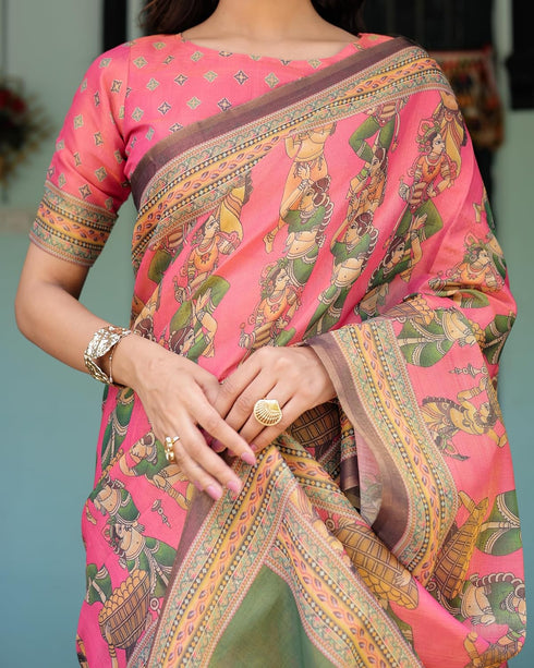 Vasthrlay Handloom Traditional Multicolour Saree