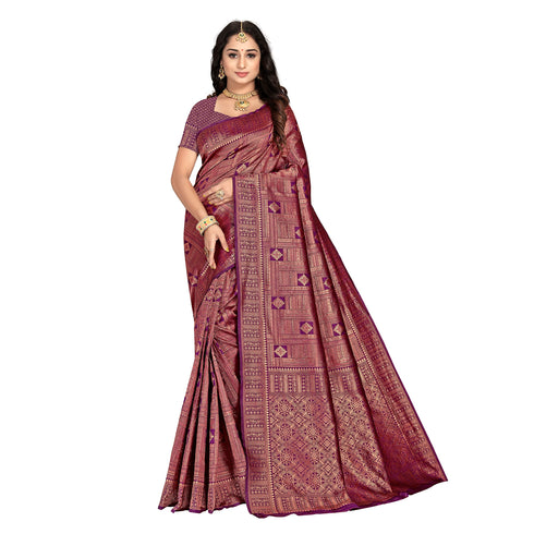Vasthrlay Kanjivaram Unstitched Saree