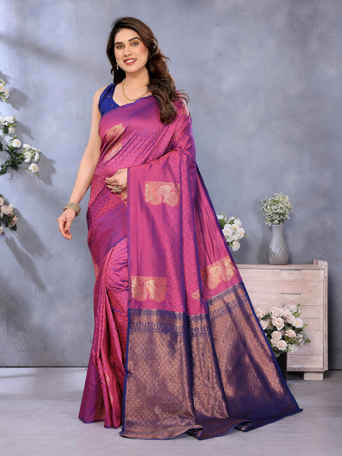 Vasthrlay Banarasi Unstitched Saree
