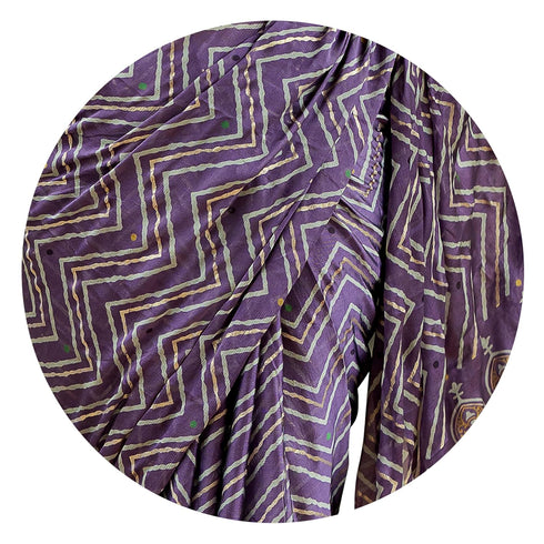 Vasthrlay Fashion Chiffon Chevron Printed Ethnic Wear
