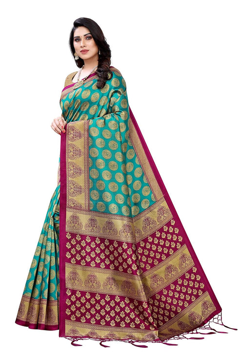 Vasthrlay Printed Blouse Mustard Ethnic Wear