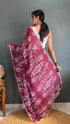 Vasthrlay Maroon Georgette Printed Unstitched Saree